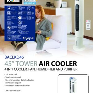 Blaupunkt 45" Tower Air Cooler (BACLKD45)